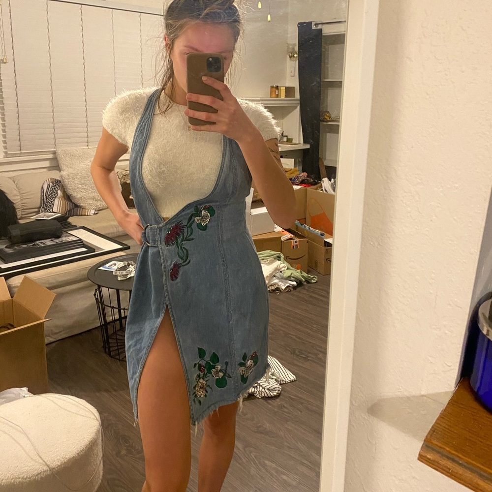 Denim wrap dress
